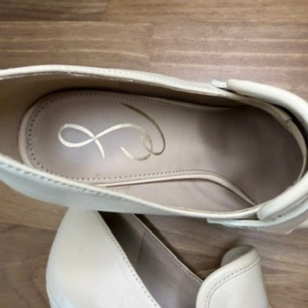 Sam Edelman Ivory Leather Platform Tassel Loafer Heels Size 6.5 - Picture 11 of 14